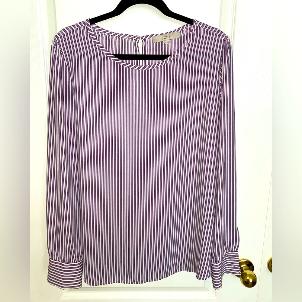 Red, white, and blue blouse from the Loft, Size XL
